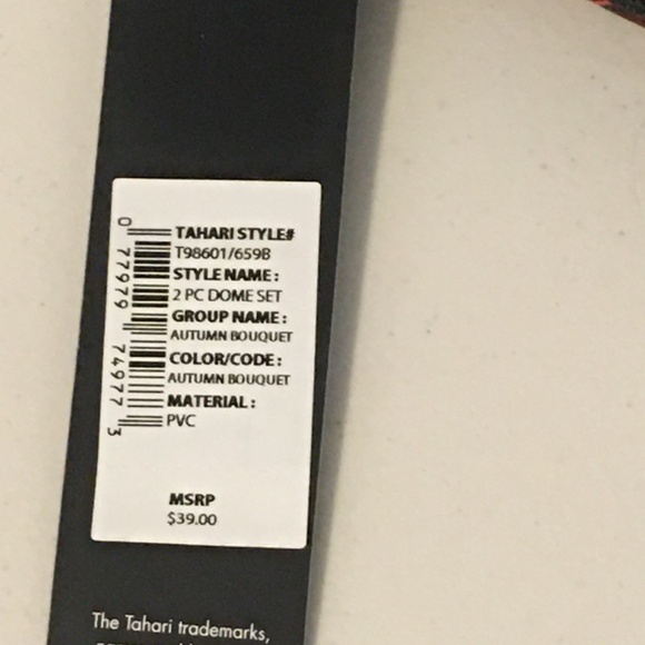 NWT Tahari set of 2 Autumn Bouquet dome makeup cosmetic bags - Picture 5 of 5